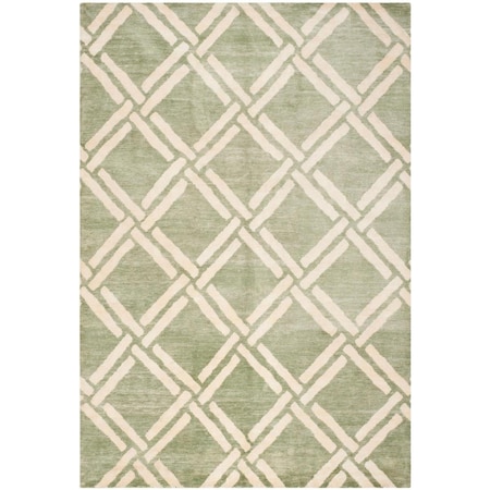 Safavieh 10 x 14 ft. Moroccan Hand Knotted Rectangle Area Rug Green & Ivory MOR551C-10